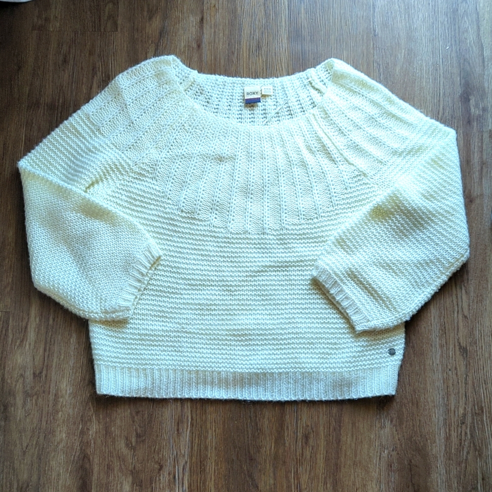 Cream Chunky Knit Sweater Size Medium